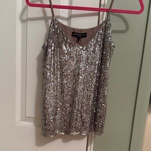 Generation Love Shimmering Silver Sequin Camisole Top